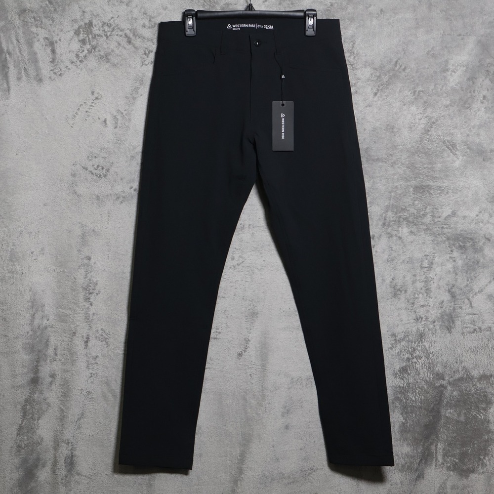 Western Rise Evolution Pants Men 31x32 Black Slim Fit Stretch Lightweight